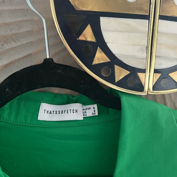 Green Button Up Top - Picture 2 of 4